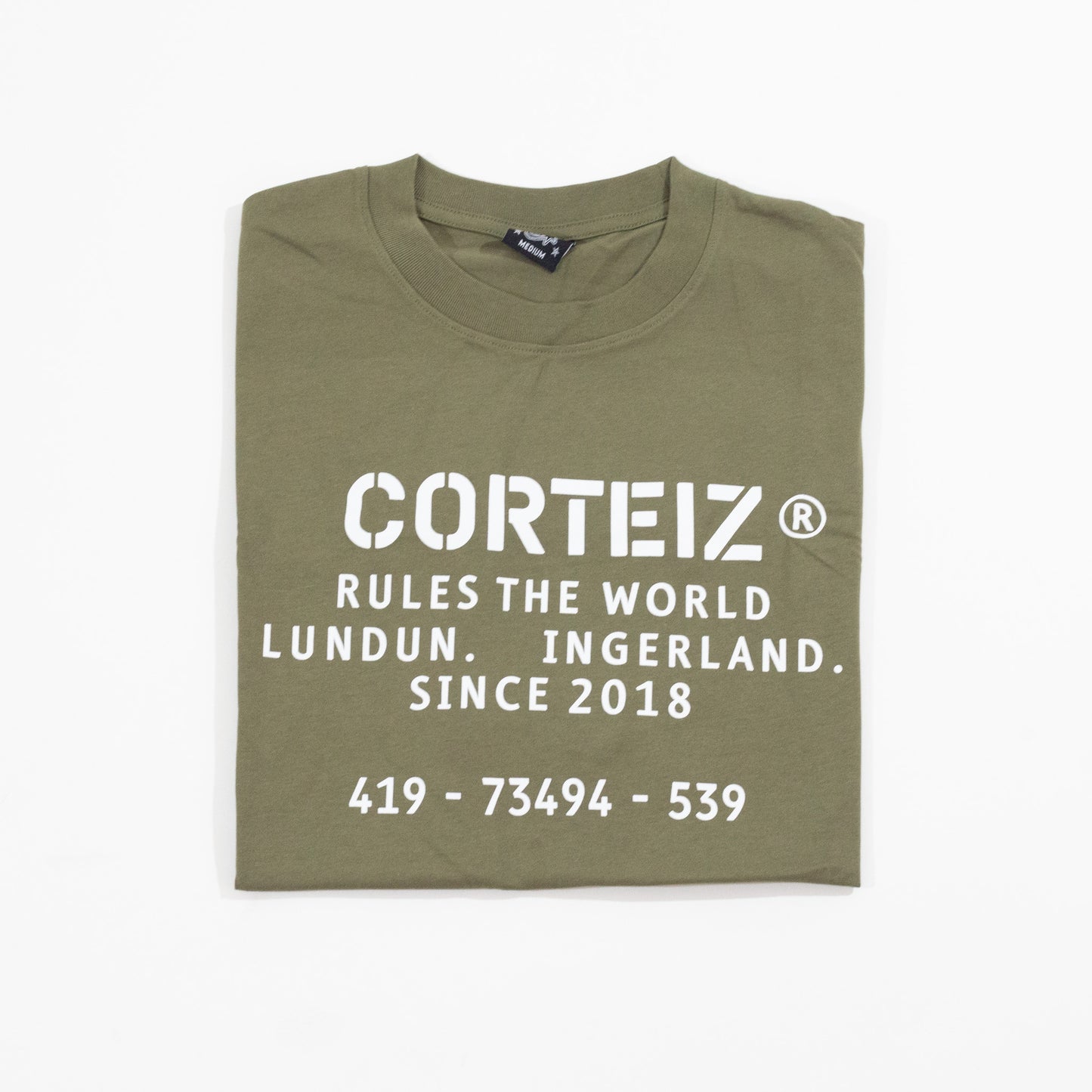 Camiseta Corteiz OG Stencil Khaki