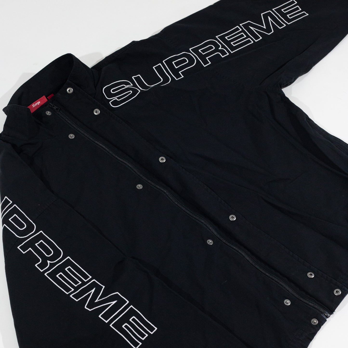 Jaqueta Supreme Spellout Embroidered Preta
