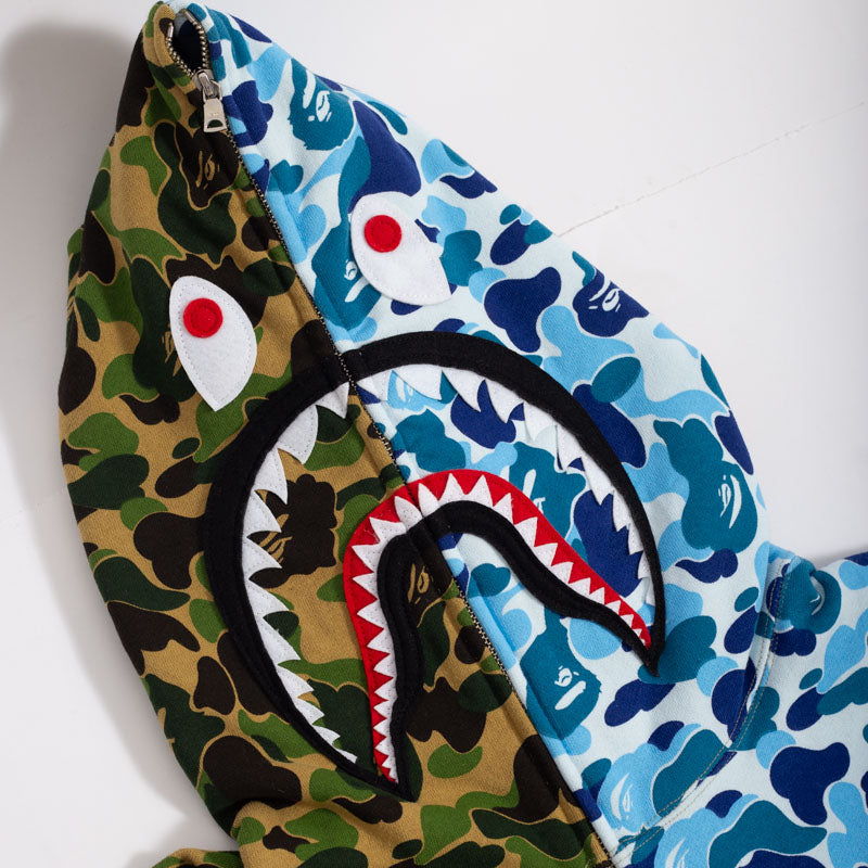 Jaqueta BAPE ABC Camo Crazy Shark Azul e Verde