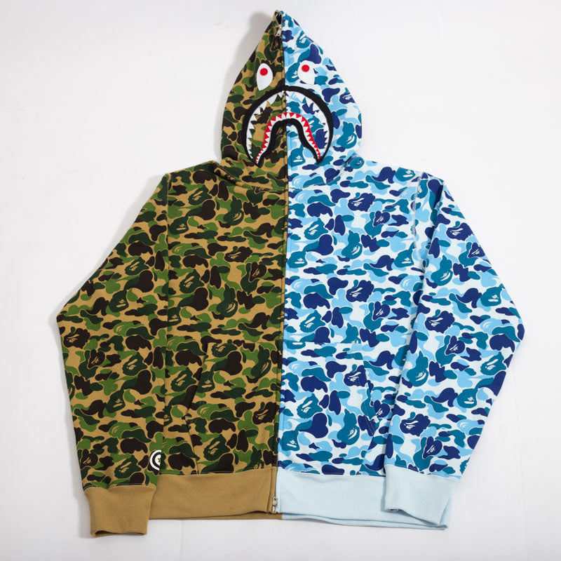 Jaqueta BAPE ABC Camo Crazy Shark Azul e Verde