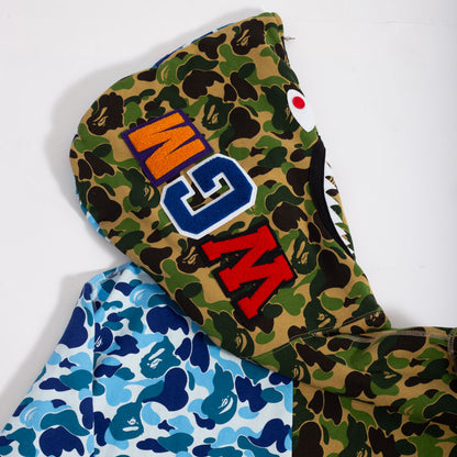 Jaqueta BAPE ABC Camo Crazy Shark Azul e Verde