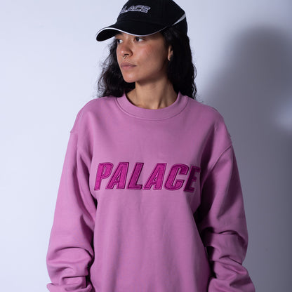 Moletom Palace Crewneck Iridescent Applique Pink