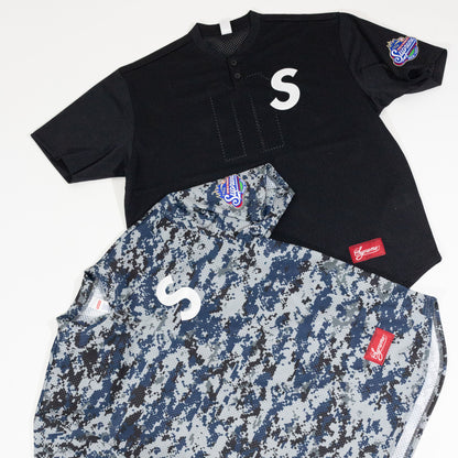 Jersey Supreme S Logo Baseball Henley Preto