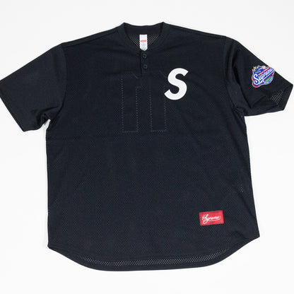Jersey Supreme S Logo Baseball Henley Preto