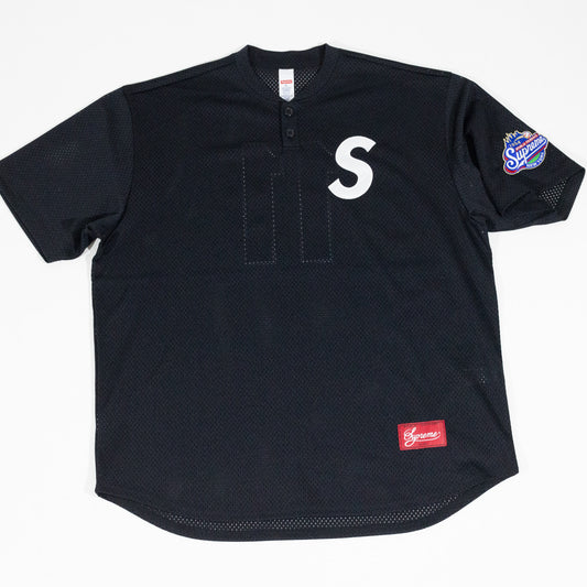 Jersey Supreme S Logo Baseball Henley Preto
