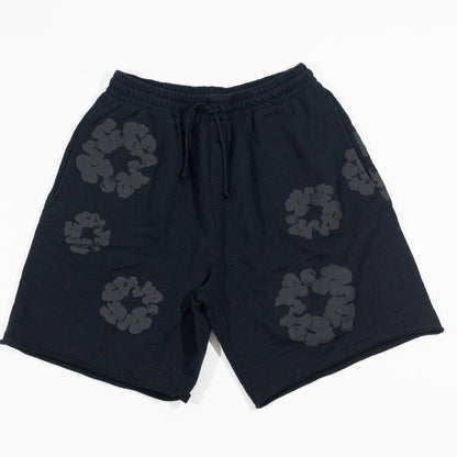 Bermuda Denim Mono Wreath Sweatshorts All Black