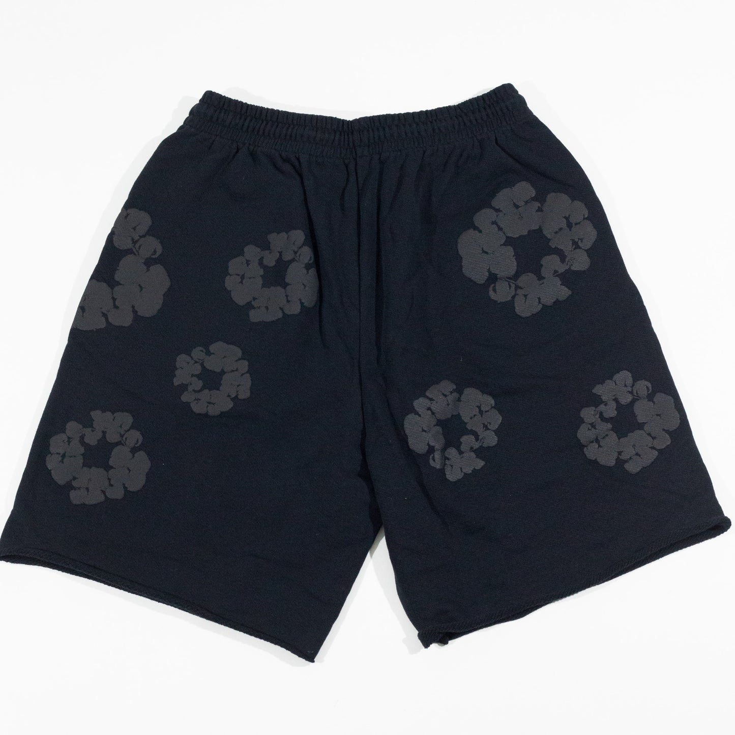 Bermuda Denim Mono Wreath Sweatshorts All Black
