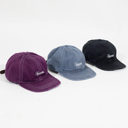 Bone Supreme Distressed Script 6 Panel Roxo