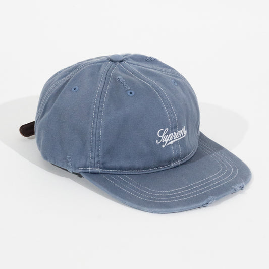 Bone Supreme Distressed Script 6 Panel Azul