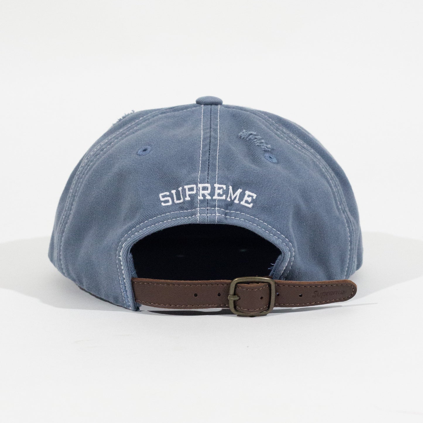 Bone Supreme Distressed Script 6 Panel Azul