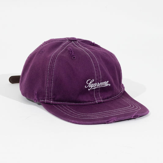 Bone Supreme Distressed Script 6 Panel Roxo