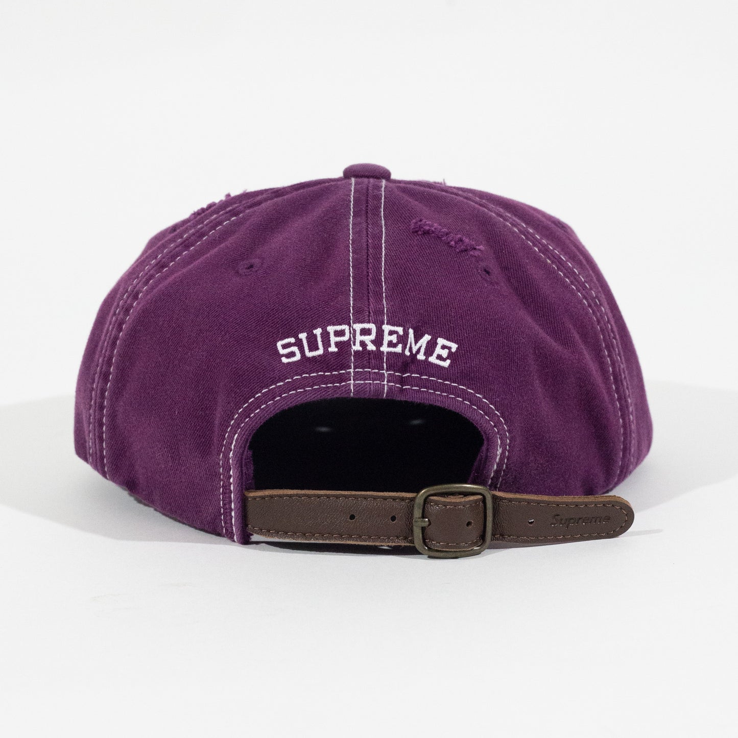 Bone Supreme Distressed Script 6 Panel Roxo