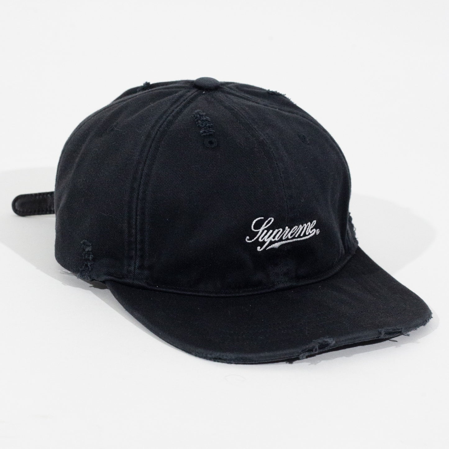 Bone Supreme Distressed Script 6 Panel Preto