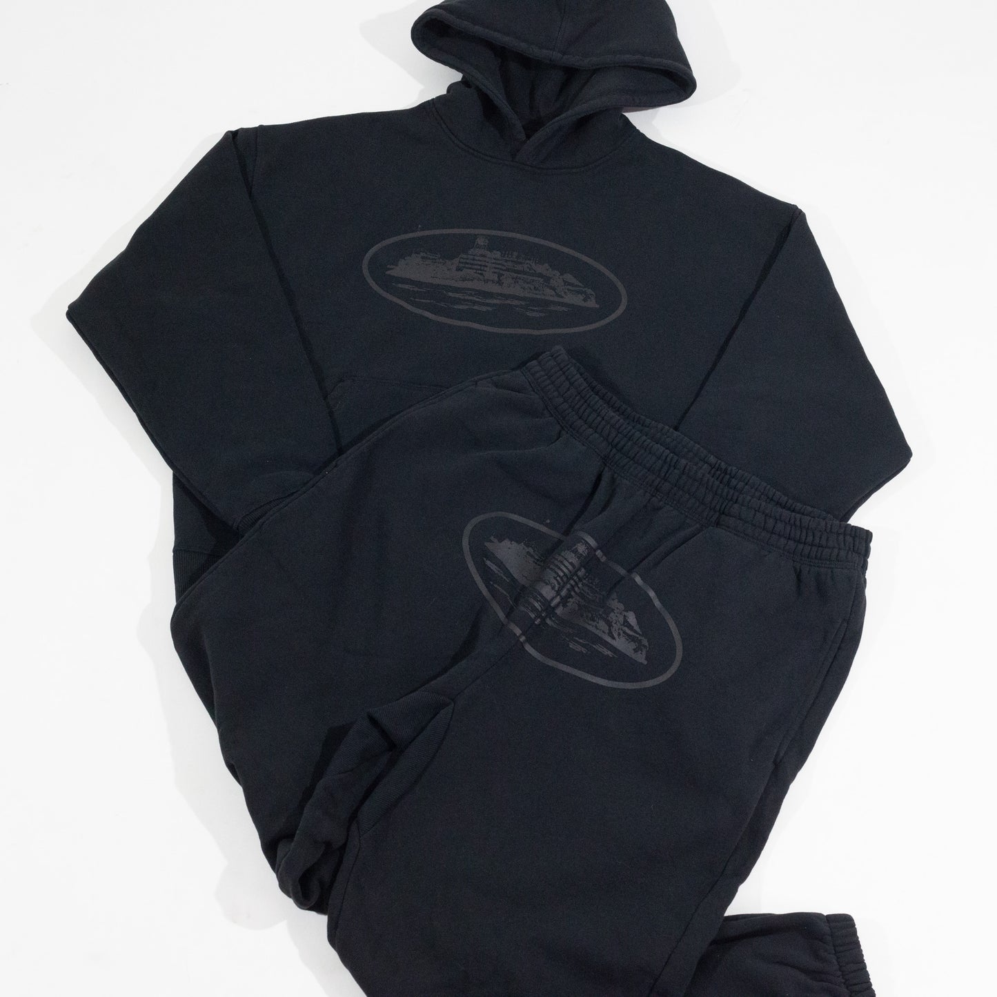 Calça Corteiz Moletom Alcatraz All Black