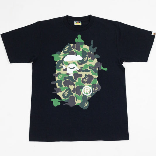 Camiseta BAPE Head ABC Camo Rubuild Preta e Verde