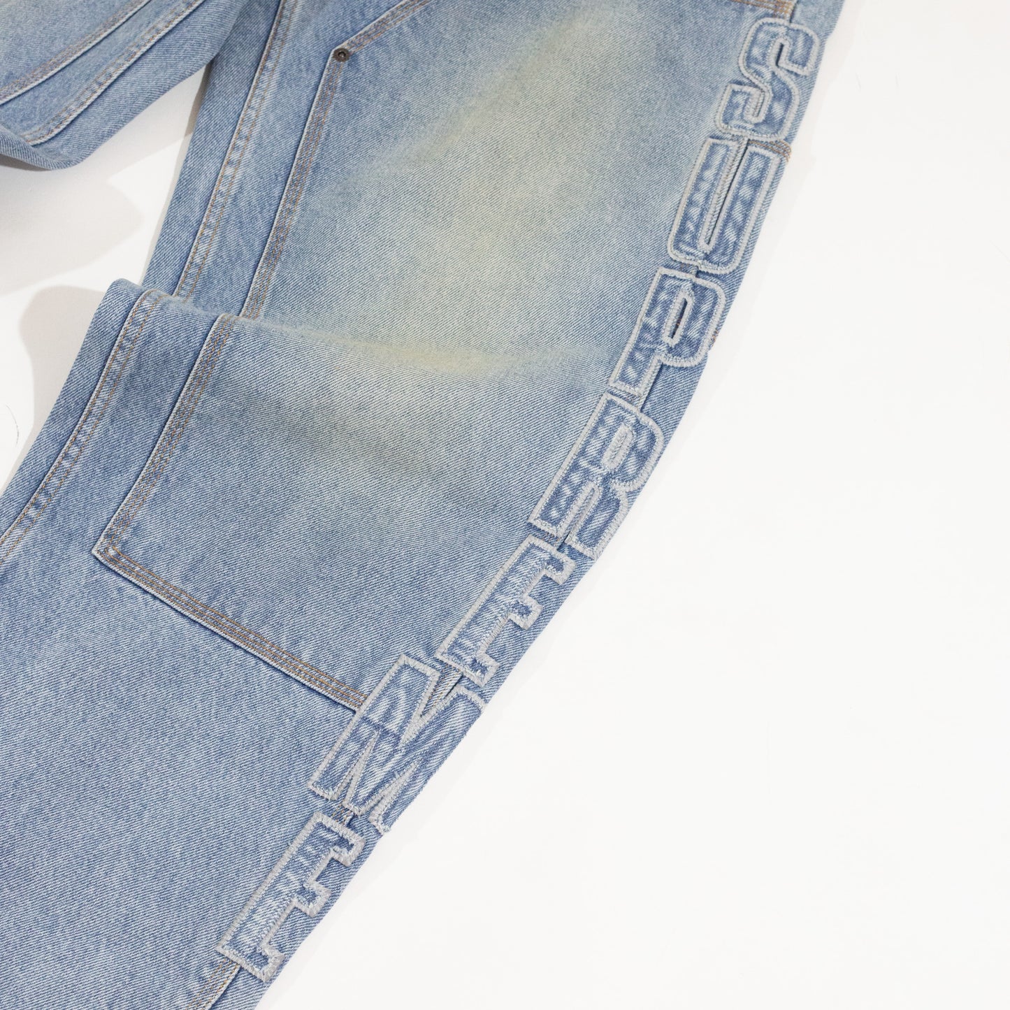 Calça Supreme Reflective Doule Knee Jeans Azul