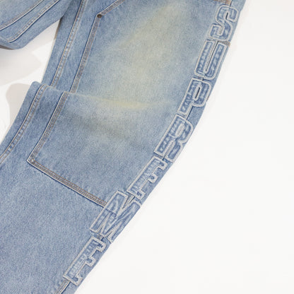 Calça Supreme Reflective Doule Knee Jeans Azul