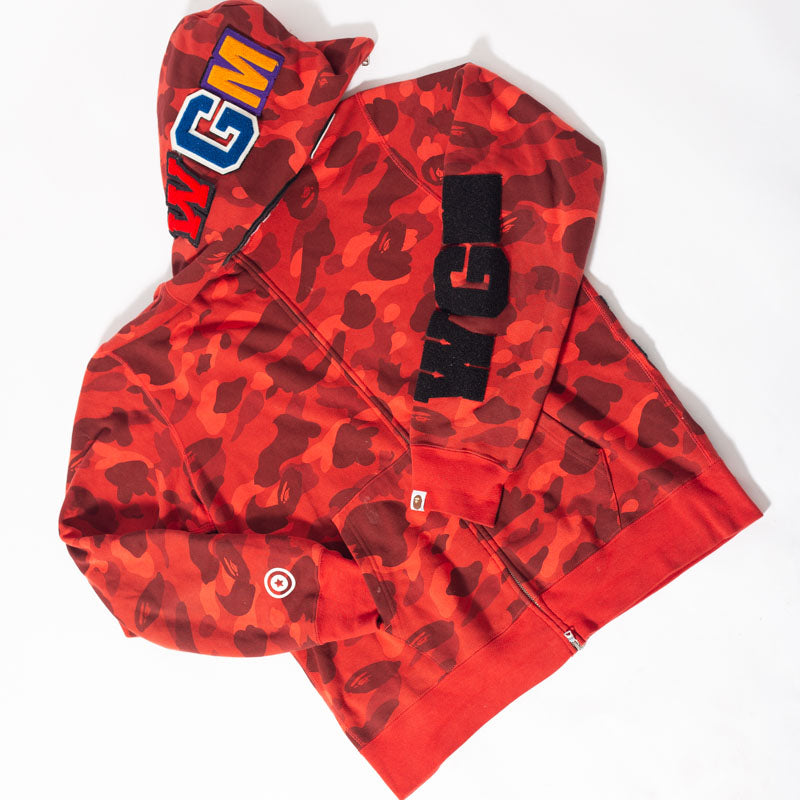 Jaqueta BAPE Shark Zip Up Red Camo