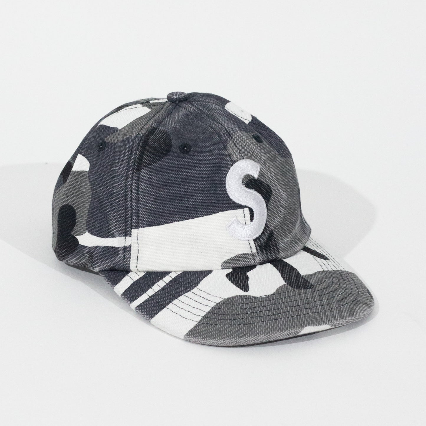 Bone Supreme Pigment Coated Canvas S Logo 6 Snow Camo