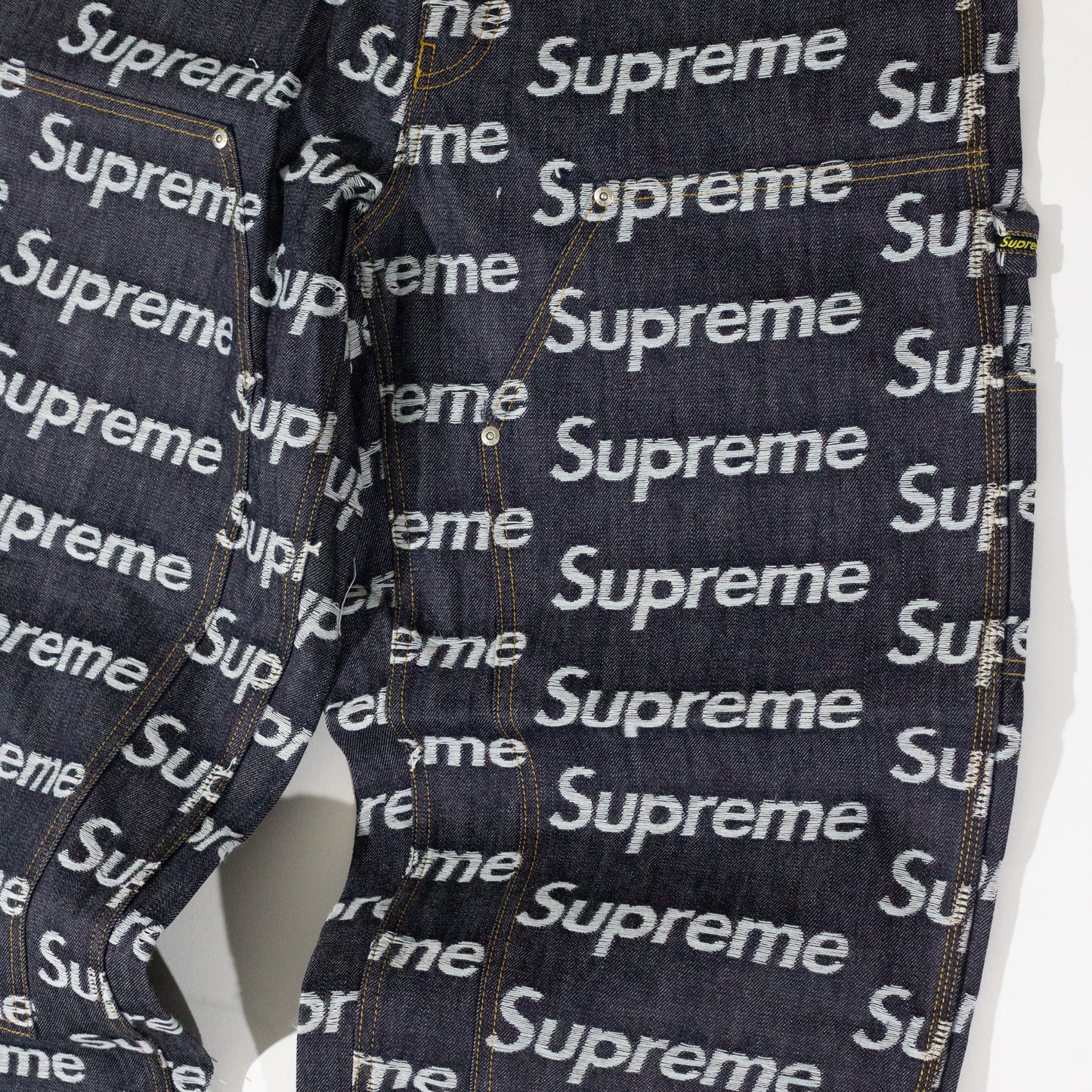 Calça Supreme Jacquard Logos Double Azul