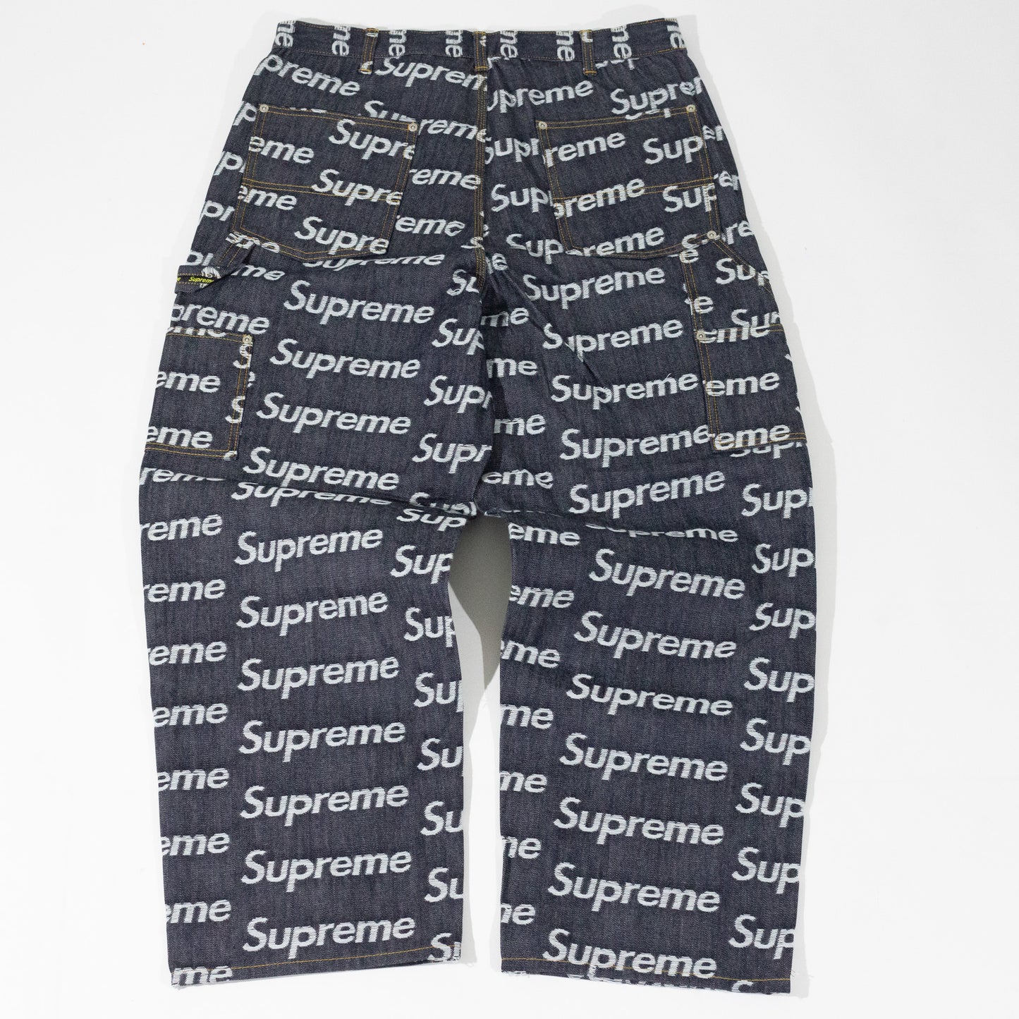 Calça Supreme Jacquard Logos Double Azul