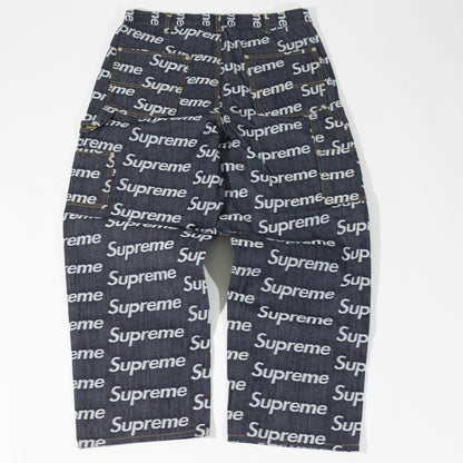 Calça Supreme Jacquard Logos Double Azul