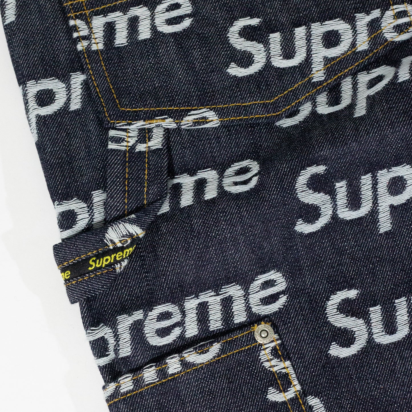 Calça Supreme Jacquard Logos Double Azul