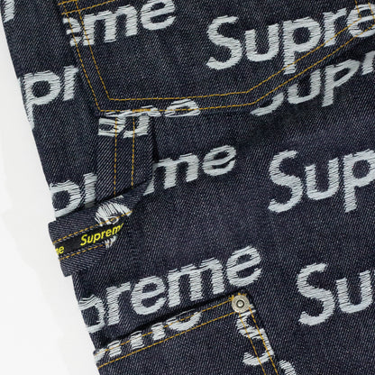 Calça Supreme Jacquard Logos Double Azul