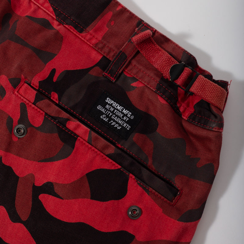 Calça Supreme Cargo Vermelha Camuflada