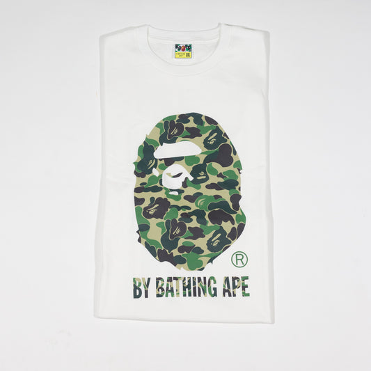Camiseta BAPE Head ABC Camo Branca e Verde