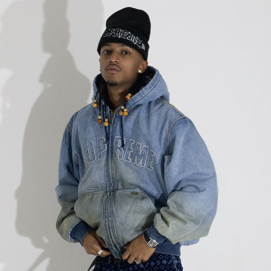 Jaqueta Supreme Reflective Arc Hooded Azul