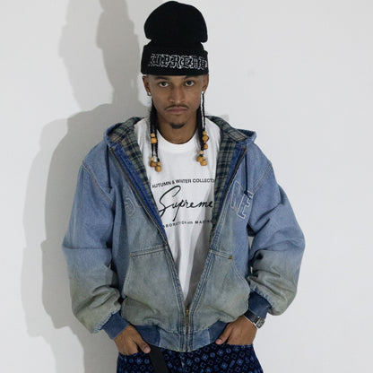 Jaqueta Supreme Reflective Arc Hooded Azul