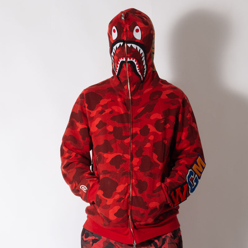 Jaqueta BAPE Shark Zip Up Red Camo