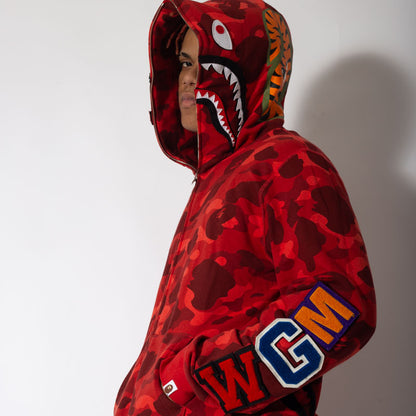 Jaqueta BAPE Shark Zip Up Red Camo