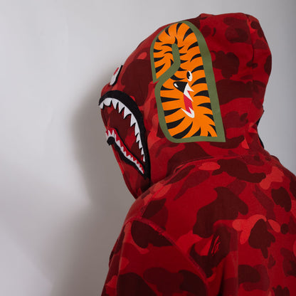 Jaqueta BAPE Shark Zip Up Red Camo