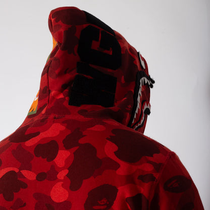 Jaqueta BAPE Shark Zip Up Red Camo