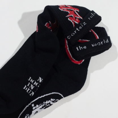 Meia Corteiz Allstars Preta e Vermelha