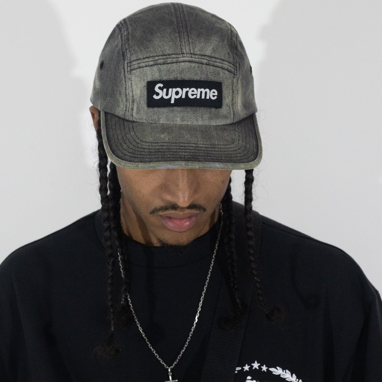Bone Supreme Denim Camp Cap Preto