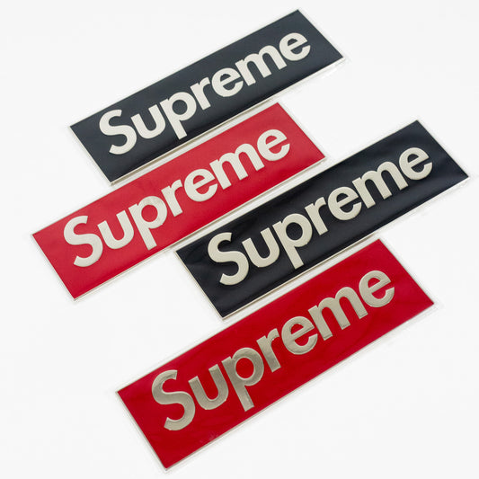 Emblema de metal Supreme Box Logo Car Emblem Vermelho adesivo