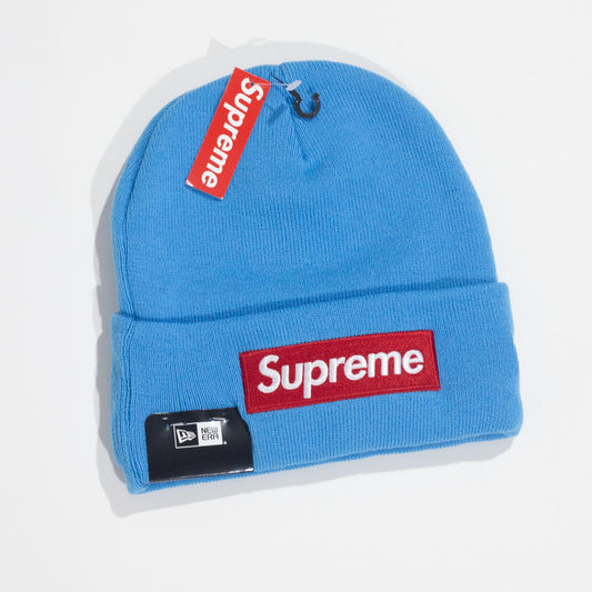 Touca Supreme Box Logo x New Era Cyan