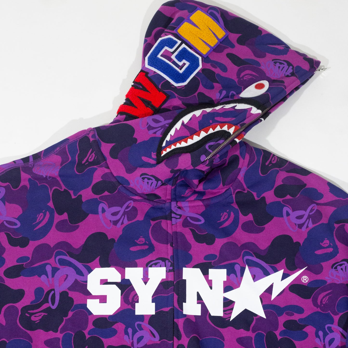 Jaqueta BAPE x Spotify x Syna by Central Cee Shark Full Zip Roxo