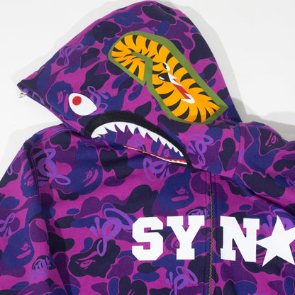 Jaqueta BAPE x Spotify x Syna by Central Cee Shark Full Zip Roxo