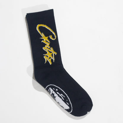 Meia Corteiz Allstars Preta e Amarela