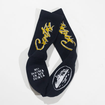 Meia Corteiz Allstars Preta e Amarela