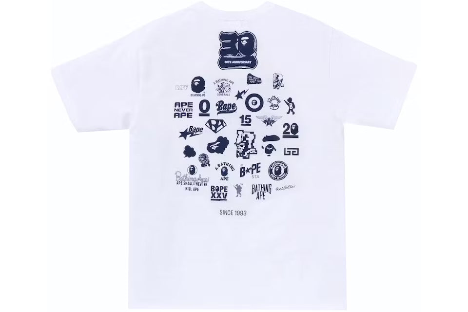 Camiseta BAPE Aniversário 30 anos Azul